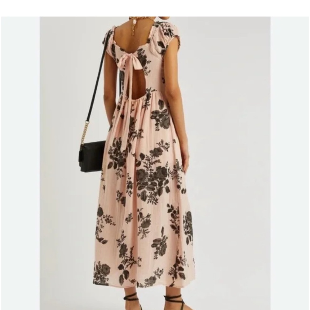 Free people Forget Me Not Gauze Cotton Midi Romantic Dress Size S - Picture 2 of 7